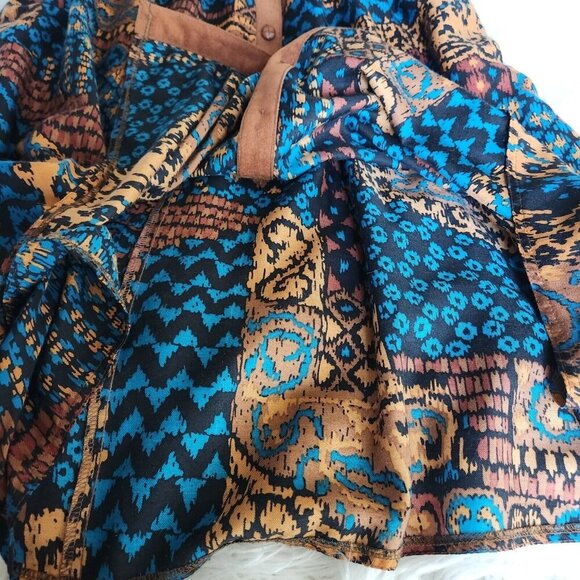 Vintage Southwestern Western Maxi skirt Women's 10 Modest Cottage Button Front - Picture 10 of 12